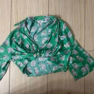 Zara Vibrant Green Graphic Top